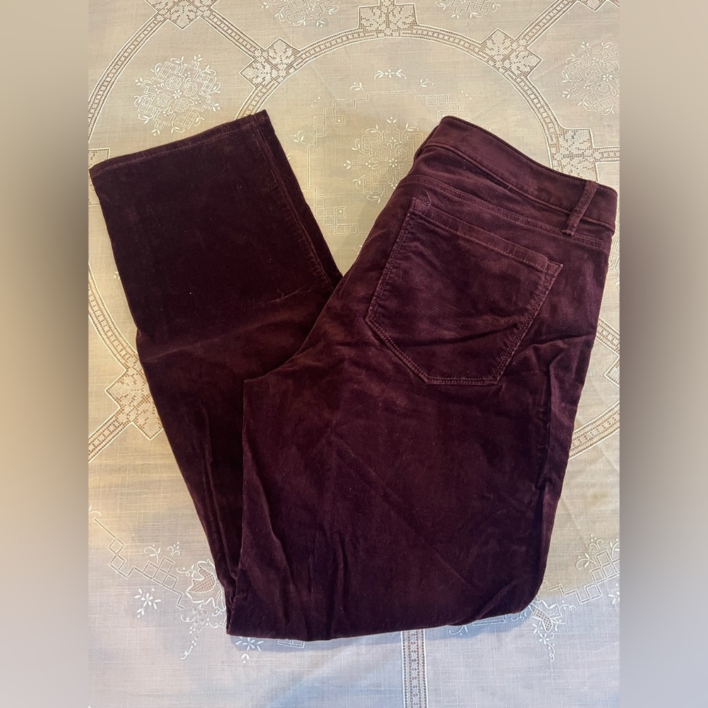 LOFT Curvy Plum Corduroy Pants, Size 31/12
